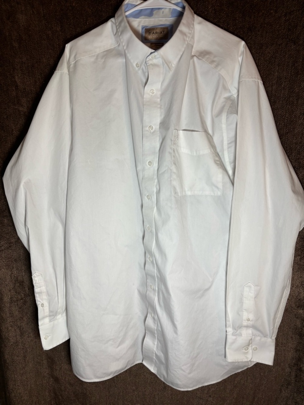 Ariat Men's White Long-Sleeve Button-Up Dress Shirt